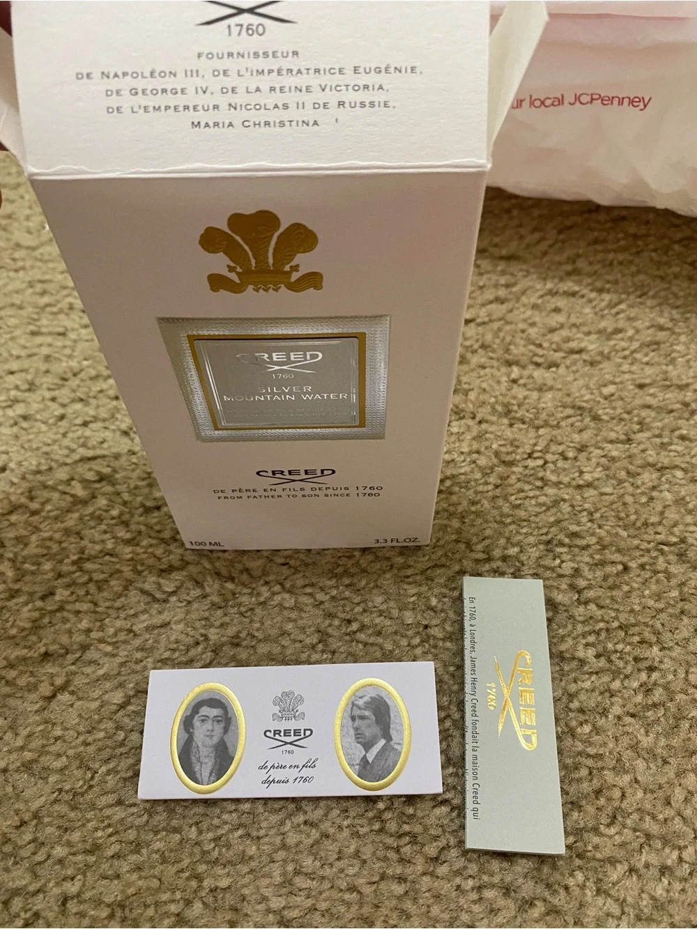 Creed Silver Mountain Water White & Gold Box